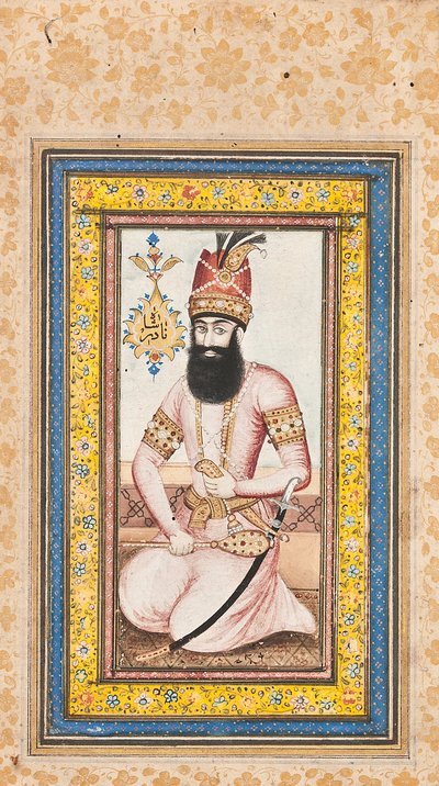 नादिर शाह का चित्रण, करीम खान ज़ैंड, क़ज़र ईरान के साथ जोड़ी में से एक द्वारा ईरानी स्कूल