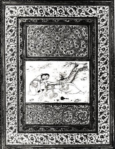 एक परिदृश्य में दो लोग द्वारा ईरानी स्कूल