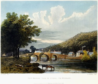 न्यू ब्रिज, ओवलोक की घाटी, कं विकलो, 1835 द्वारा आयरिश स्कूल
