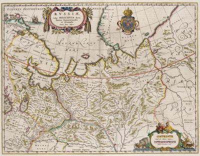 रूस के मानचित्र से: उत्तरी और पूर्वी भाग, 1630s द्वारा इसहाक अब्राहम। मस्सा