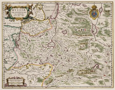 पश्चिमी रूस के मानचित्र से: उत्तरी और पूर्वी भाग, 1664 द्वारा इसहाक अब्राहम। मस्सा