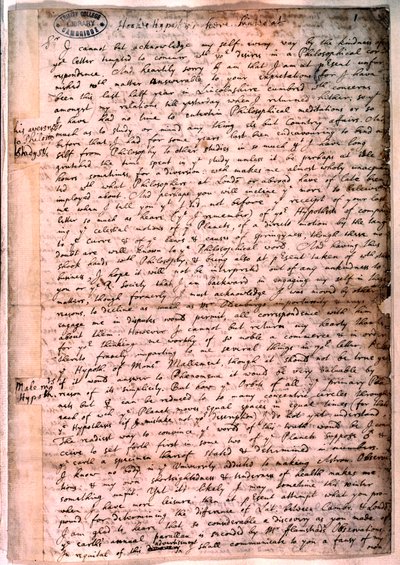 आइजैक न्यूटन द्वारा लिखा गया पत्र, 28 नवंबर 1679 द्वारा आइजैक न्यूटन