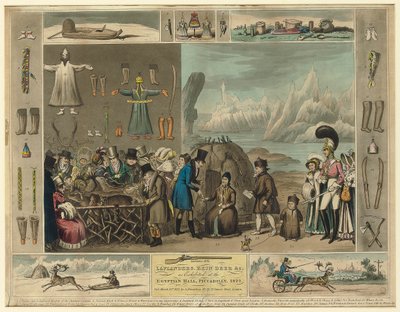 लैपलैंडर्स, रेनडियर आदि, जैसा कि मिस्र के हॉल, पिकाडिली, 1822 में प्रदर्शित किया गया था द्वारा आइजैक रॉबर्ट क्रूइशांक