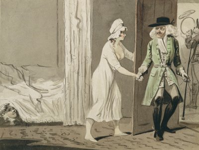 Cuckold हंट के लिए प्रस्थान, c.1800 (कागज पर wc के साथ पेन und स्याही) द्वारा आइजैक रॉबर्ट क्रूइशांक