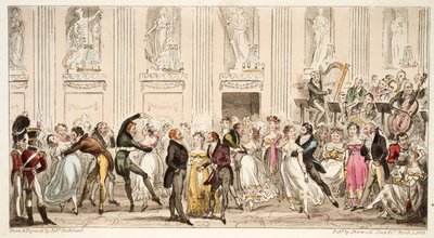 अंग्रेजी जासूस, पब से Argyle के कमरे में साइप्रस बॉल 1824 (हाथ के रंग का उत्कीर्णन) द्वारा आइजैक रॉबर्ट क्रूइशांक