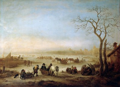 जमी हुई झील, 1648। द्वारा इसहाक वैन। ओस्टेडे