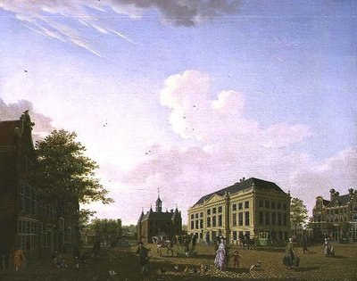एम्सटर्डम में लिडसे स्क्वायर पर एक दृश्य, 1778 द्वारा इसहाक औवाटर