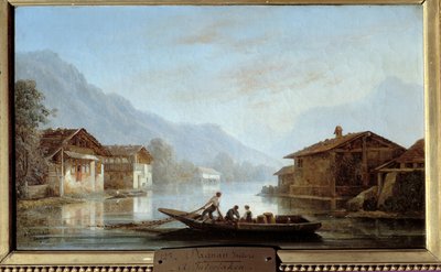 इंटरलेकन में स्विस मछुआरे। इसिडोर डगनन द्वारा पेंटिंग (1794 - 1873) द्वारा इसिदोर दगनन