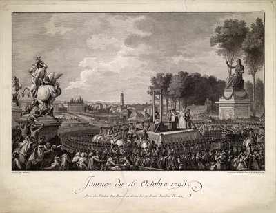 16 अक्टूबर, 1793 का दिन 16 अक्टूबर, 1793 को मैरी एंटोनेट का निष्पादन, सी। 1795. द्वारा इसिडोर स्टानिस्लास हेलमैन