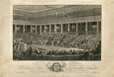 नेशनल असेंबली, 1790 में 4 अगस्त, 1789 की रात। द्वारा इसिडोर स्टानिस्लास हेलमैन