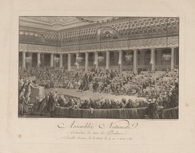 नेशनल असेंबली में 4 अगस्त, 1789 की रात, 1790 द्वारा इसिडोर स्टानिस्लास हेलमैन