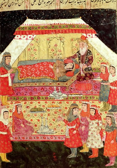 हरेम सीन, &39;शाहनामा&39; (किंग्स की पुस्तक), अबू-कासिम मनूर फ़िरदावी (c.934-c.1020) से चित्र द्वारा इस्लामी स्कूल