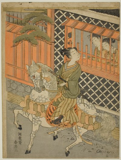 घोड़े पर सवार युवा समुराई द्वारा इसोडा कोरुसाई