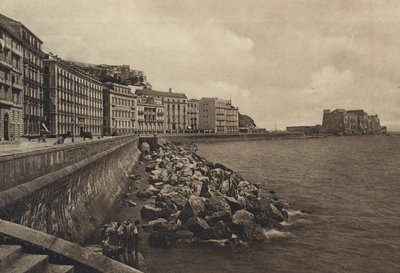 नेपल्स: Caracciolo और Castello Dell'ovo के माध्यम से (b / w फोटो) द्वारा इतालवी फोटोग्राफर