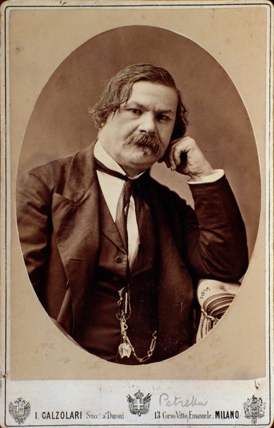 पोर्ट्रिक ऑफ एनरिको (एरिको) पेट्रेला (1813-1877) इतालवी ओपेरा संगीतकार द्वारा इतालवी फोटोग्राफर