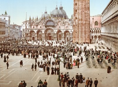 सेंट मार्क्स स्क्वायर, वेनिस, 1890-1900 द्वारा इतालवी फोटोग्राफर