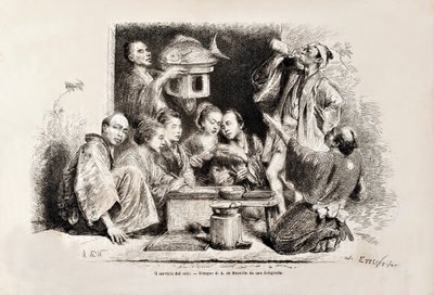 1869 के टूर डू मोंडे के इतालवी संस्करण से एक छोटी सी पार्टी पीने की खातिर द्वारा इतालवी स्कूल