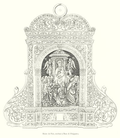 शांति के चुंबन, Maso di Finiguerra के लिए जिम्मेदार ठहराया (उत्कीर्णन) द्वारा इतालवी स्कूल