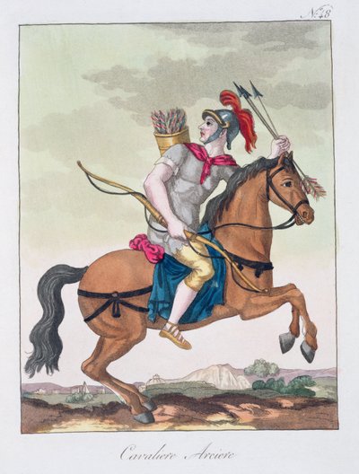 लावेलिका रोमा से कैवलरी आर्चर, 1825 द्वारा इतालवी स्कूल