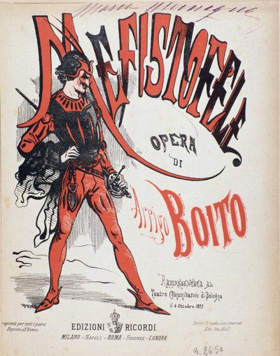 Arrigo (एनरिको) Boito द्वारा Mefistofele ओपेरा के संगीत स्कोर का कवर द्वारा इतालवी स्कूल
