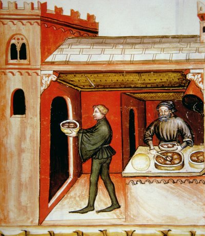 Fol.76r मांस और इसकी जेली, Tacuinum Santiatis Codex Vindobonensis से चित्रण द्वारा इतालवी स्कूल