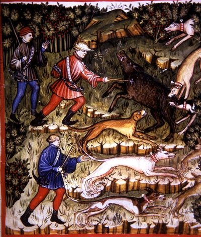 Fol.96r शिकार करने वाले जानवर, 'टैकुइनम सैंटियाटिस कोडेक्स विंडोबोनेंसिस' (वेल्लम) से चित्रण द्वारा इतालवी स्कूल