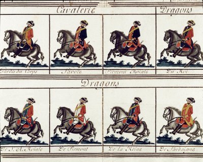1780 में सार्डिनिया के राजा विक्टर एमेडी III (विटोरियो एमेडियो डि सावोइया) के सैनिकों की सामान्य तालिका विस्तार से - रिसोर्गिमेंटो मिलान का संग्रहालय द्वारा इतालवी स्कूल