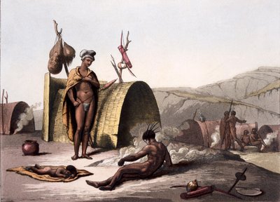 कॉस्टुमी देई से बुशमेन के शिविर के जीवन के तरीके और तरीके ... Giulio Ferrario, c.1820-30 द्वारा इतालवी स्कूल
