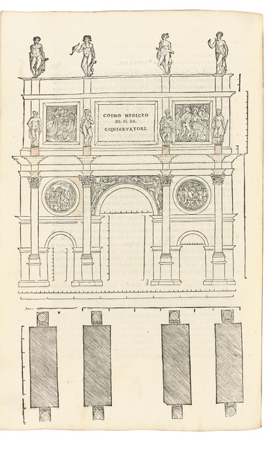 लिओन बतिस्ता अल्बर्टी (1404-72) द्वारा एल&39;आर्चेटेटुरा से चित्रण, इतालवी में कोसिमो बार्टोली (1503-72) द्वारा अनुवादित। फ्लोरेंस: लोरेंजो टोरेंटिनो द्वारा इतालवी स्कूल