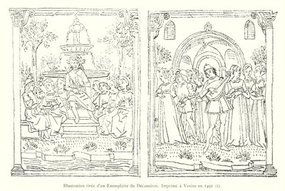 1492 में वेनिस में छपी डिकैमरन की एक प्रति से चित्रण, I (उत्कीर्णन) द्वारा इतालवी स्कूल