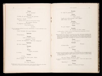 जियाकोमो पुक्किनी द्वारा टोस्का द्वारा लिब्रेटो, संस्करण रिकोर्डी, इटली द्वारा इतालवी स्कूल