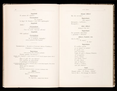 जियाकोमो पक्कीनी द्वारा टोस्का द्वारा लिब्रेटो, रिकोर्डी संस्करण, इटली द्वारा इतालवी स्कूल
