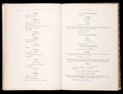 जियाकोमो पक्कीनी द्वारा टोस्का द्वारा लिब्रेटो, रिकोर्डी संस्करण, इटली द्वारा इतालवी स्कूल