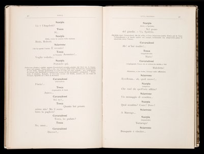जियाकोमो पक्कीनी द्वारा टोस्का द्वारा लिब्रेटो, रिकोर्डी संस्करण, इटली द्वारा इतालवी स्कूल
