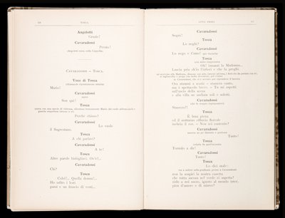 जियाकोमो पक्कीनी द्वारा टोस्का द्वारा लिब्रेटो, रिकोर्डी संस्करण, इटली द्वारा इतालवी स्कूल