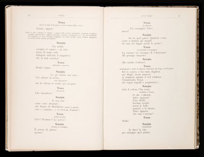 जियाकोमो पक्कीनी द्वारा टोस्का द्वारा लिब्रेटो, रिकोर्डी संस्करण, इटली द्वारा इतालवी स्कूल