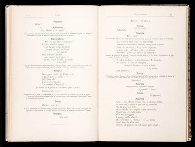 जियाकोमो पक्कीनी द्वारा टोस्का द्वारा लिब्रेटो, रिकोर्डी संस्करण, इटली द्वारा इतालवी स्कूल