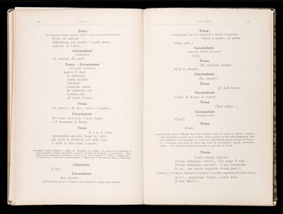 जियाकोमो पक्कीनी द्वारा टोस्का द्वारा लिब्रेटो, रिकोर्डी संस्करण, इटली द्वारा इतालवी स्कूल