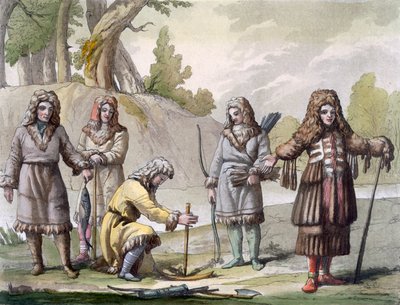 कामचटका के पुरुष, पूर्वी रूस, c.1820s-30s द्वारा इतालवी स्कूल