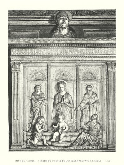 Fiesole में Mino de Fiesole, Ancona de l'Autel de l'Eveque Salutati, द्वारा इतालवी स्कूल