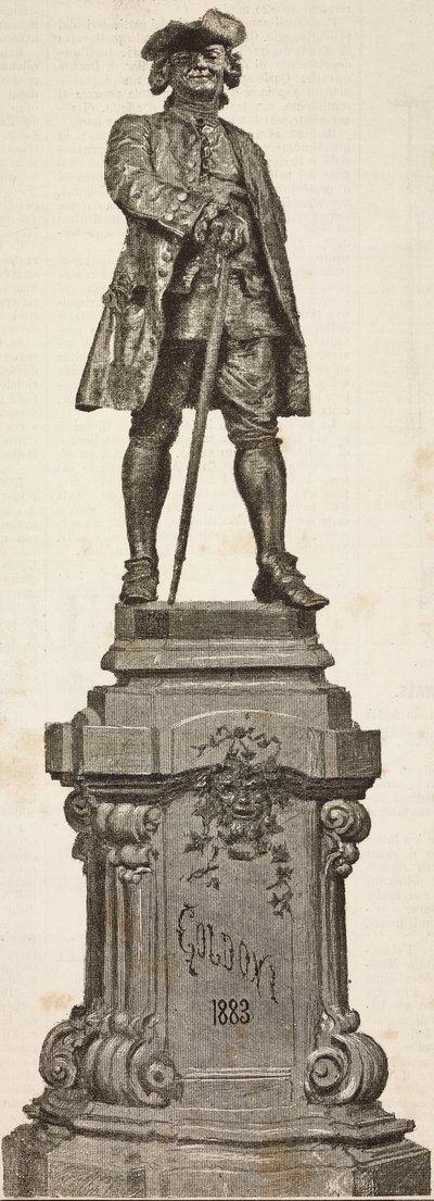 एंटोनियो दाल ज़ोटो द्वारा कार्लो गोल्डोनी (1707-1793) का स्मारक, 20 दिसंबर को अनावरण किया गया द्वारा इतालवी स्कूल