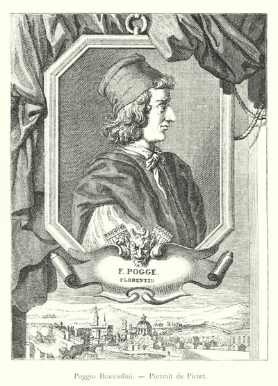 Poggio Bracciolini, पिकार्ट का पोर्ट्रेट (उत्कीर्णन) द्वारा इतालवी स्कूल