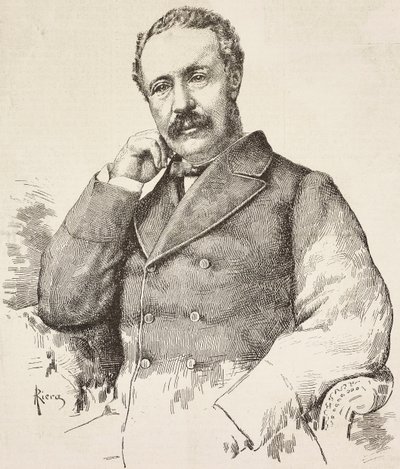 चार्ल्स जॉर्ज गॉर्डन का पोर्ट्रेट, जिसे गॉर्डन पाशा (1833-1885) के नाम से जाना जाता है, ब्रिटिश जनरल, एल'इलस्ट्रेशन इटालियाना, नंबर 6, 10 फरवरी से ए रीरा द्वारा ड्राइंग से उत्कीर्णन द्वारा इतालवी स्कूल