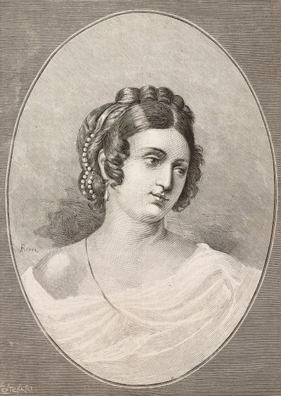 कोस्टानज़ा मोंटी (1792-1840) का पोर्ट्रेट, इतालवी कवि, एल 'इलस्ट्रेशन इटालियाना से सेंटेनरी द्वारा उत्कीर्ण, संख्या 34, 24 अगस्त 1884 द्वारा इतालवी स्कूल