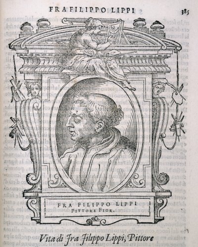 आर्टिस्टों के वासरिस लाइव्स से फ्रा फिलिपो लिप्पी (c.1406-69) का चित्रण, पहली बार 50 द्वारा इतालवी स्कूल