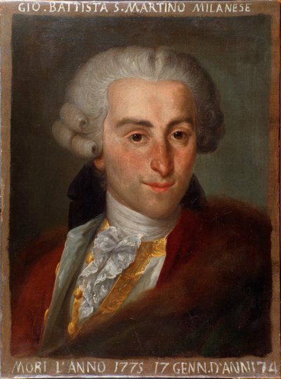 जीओवान्नी बतिस्ता सैममार्टिनी (1700-1775) इतालवी संगीतकार का चित्र। द्वारा इतालवी स्कूल