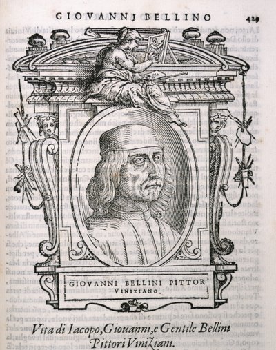 आर्टिस्ट के वासरिस लाइव्स से गियोवन्नी बेलिनी (c.1431-1516) का चित्र, पहली बार 1550 द्वारा इतालवी स्कूल
