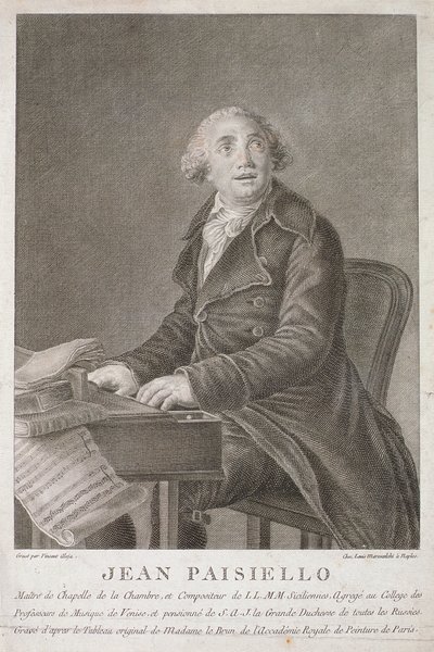 विन्सेन्ट अलोजा द्वारा उत्कीर्ण गियोवन्नी पिसिएलो (1782-1840) का चित्र द्वारा इतालवी स्कूल