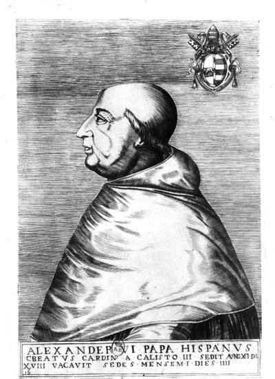 पोप अलेक्जेंडर VI (1492-1503) की पोर्ट्रेट 16 वीं -17 वीं शताब्दी द्वारा इतालवी स्कूल