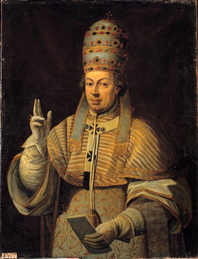 पोप पायस (पियो या पायस) VI (1717-1799) का पोर्ट्रेट। अनाम इतालवी पेंटिंग द्वारा इतालवी स्कूल